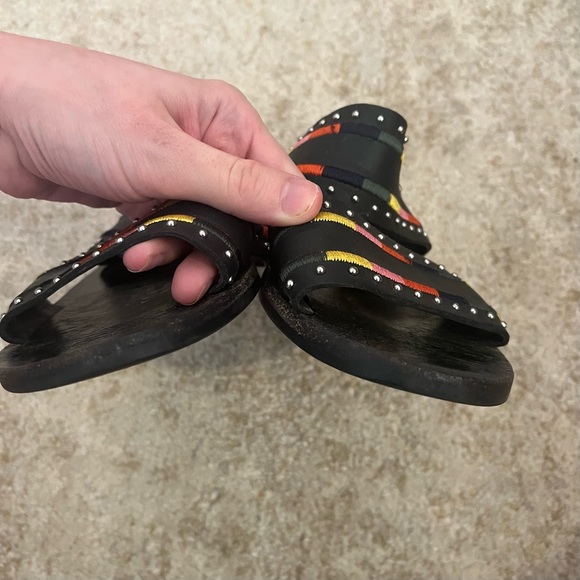 Sol Sana Pablo Embellished Slide Sandals Black Size 37 - Picture 5 of 9